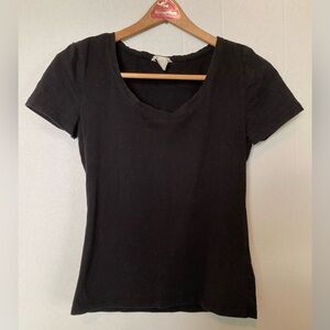 H&M 🟣 Size Medium Short Sleeve Basic Tee in Black